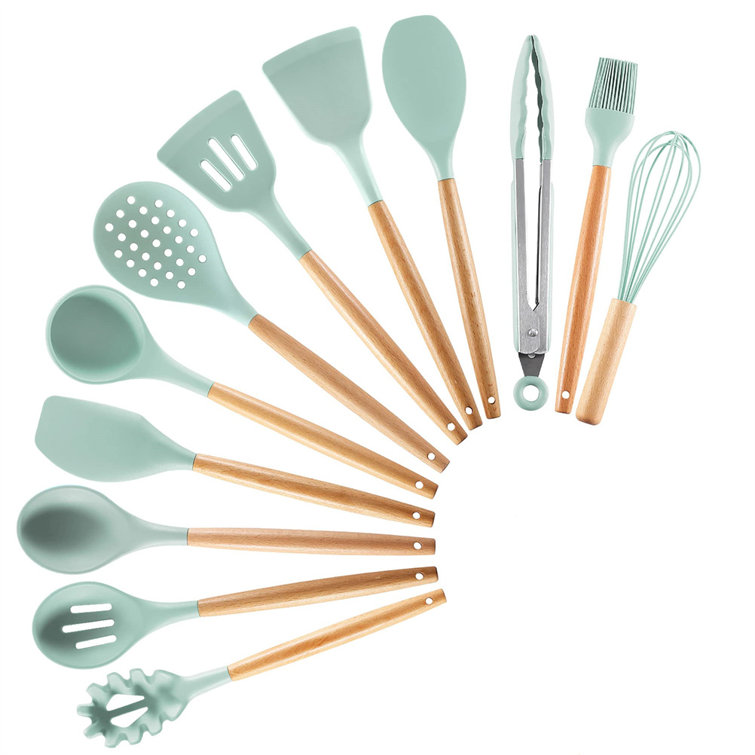 MORICA Silicone Kitchen Utensils Set, 13PCS Silicone Cooking Utensils ...